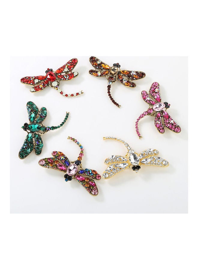 NIBEMINENT Women's Fashion Dragonfly Crystal Brooch Lovely Rhinestone Scarf Pin Jewelry  - Image 2