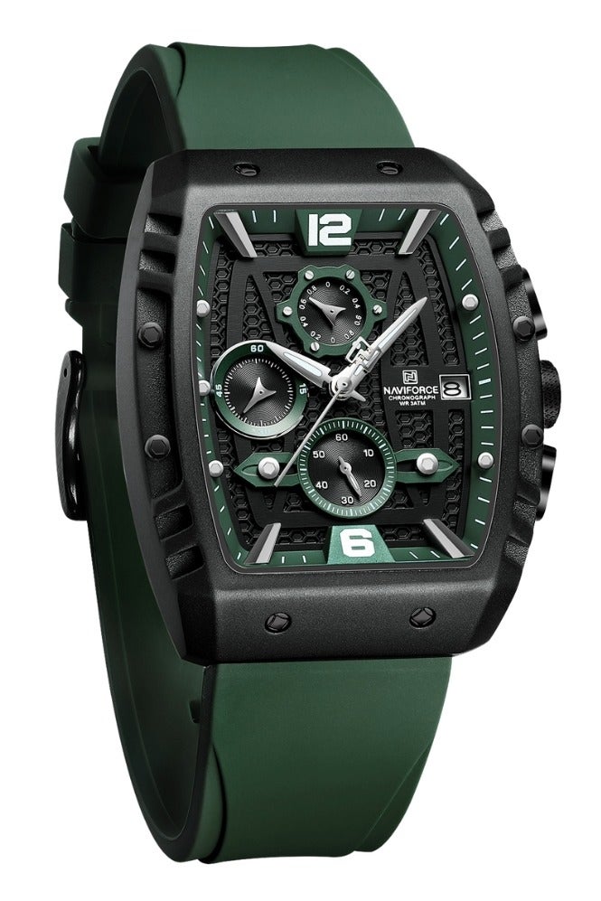 NAVIFORCE Waterproof Chronograph Sport Watch for Men, with Auto Date Quartz Wrist Watch, Colorful Silicone Band NF8025 - Image 1