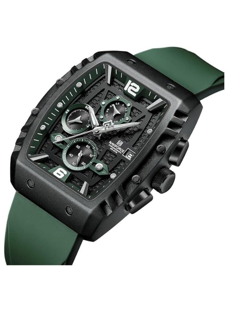 NAVIFORCE Waterproof Chronograph Sport Watch for Men, with Auto Date Quartz Wrist Watch, Colorful Silicone Band NF8025 - Image 2