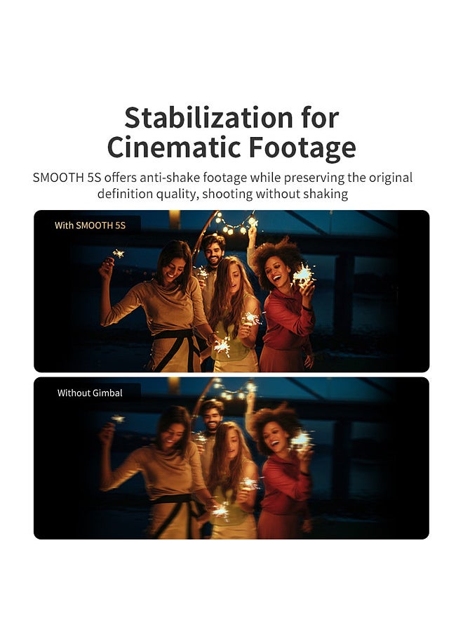 Zhiyun - ZHIYUN SMOOTH-5S Handheld 3-Axis Gimbal Stabilizer Portable Phone Vlog Gimbal Anti-shake Built-in LED Fill Light with Mini Tripod Max. - Image 1
