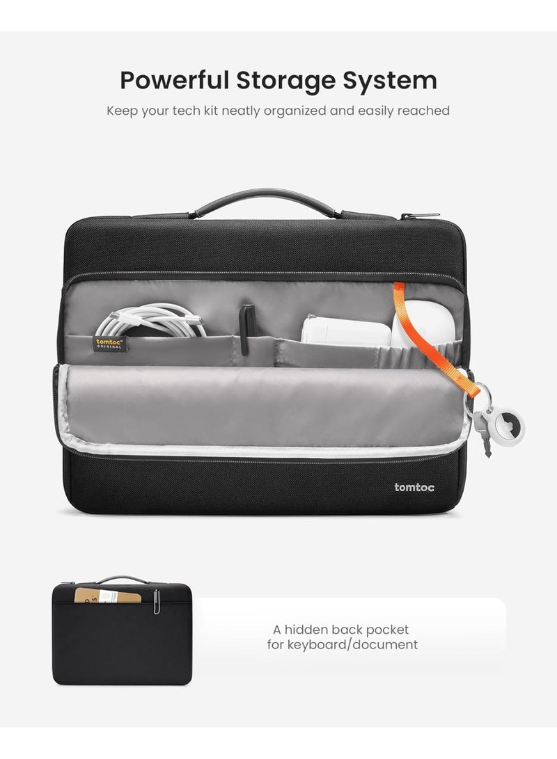 Tomtoc Defender-A14 Eco-Friendly 16-Inch Laptop Briefcase – Slim, Shockproof Case with CornerArmor, Water-Repellent Recycled Fabric – Compatible with MacBook Pro 16" M4/M3/M2/M1  - Image 4