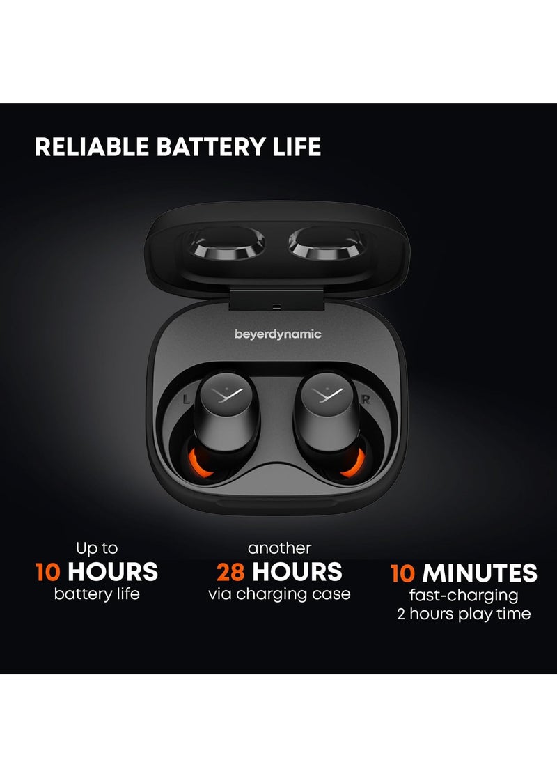 بيير ديناميك Beyerdynamic Amiron 300 True Wireless Noise Cancelling Earbuds, Multipoint Bluetooth® 5.3 with Active Noise Cancellation, Up to 10 Hours of Battery Runtime,Black - Image 3