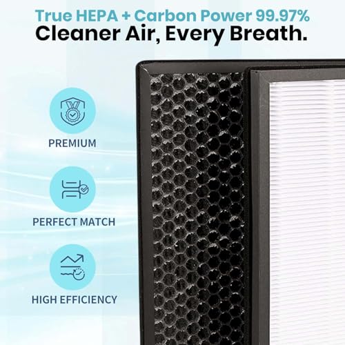 TROO® Air Purifier Filter Set (True HEPA Filter FY-1410 + Active Carbon Filter FY-1413) Compatible with Phillips Air Purifier Series 1000, Models: AC-1211, AC-1215, AC-1217 - Image 2