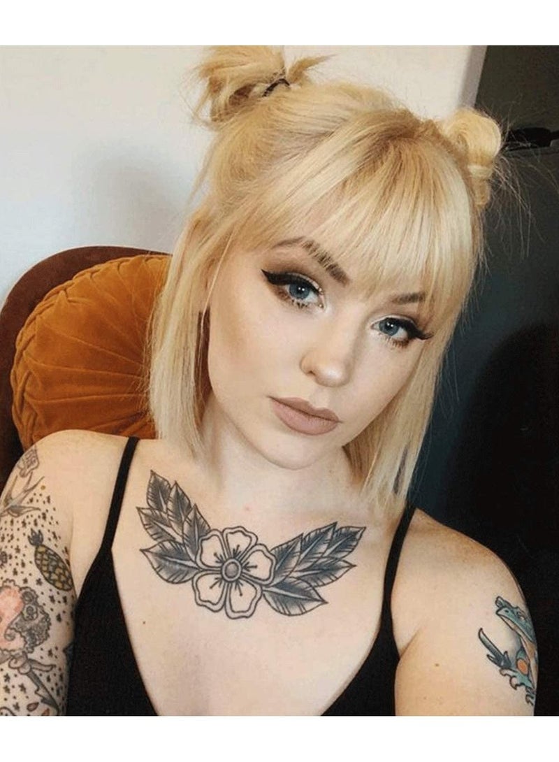 إستيل 15 سنتيمتر شعر مستقيم الانفجارات هامش كليب في وصلات شعر قطعة واحدة كاذبة قصيرة الانفجارات شقة للبنات شقراء التبييض 613 - Image 1