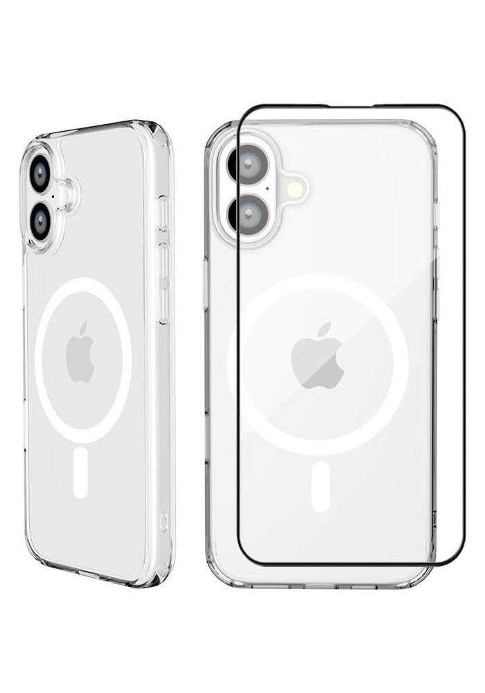 Max & Max iPhone 16 Plus Clear Case with Glass Screen Protector - Military-Grade Protection, 6.7-Inch Shockproof Bumper Cover - Image 2