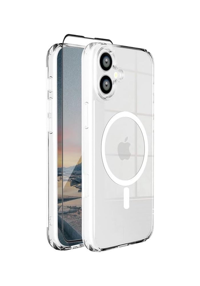 Max & Max iPhone 16 Plus Clear Case with Glass Screen Protector - Military-Grade Protection, 6.7-Inch Shockproof Bumper Cover - Image 1