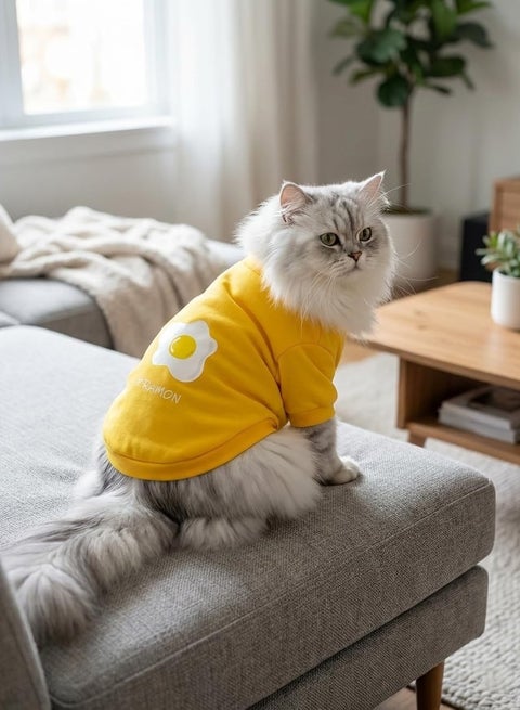 تشيرت شتوي للقطط والكلاب المنزلية – مبطن من الداخل – دافئ ومريح للاستخدام اليومي والنزهات