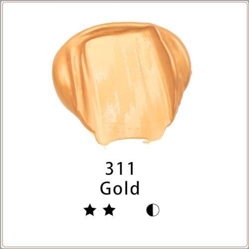 Artecho Gold Acrylic Paint - Large Bottle 500ml / 17oz, Craft Paint for Canvas, Rocks, Wood, Fabric, Ceramic, Non-Toxic - Image 2