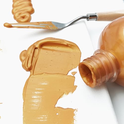 Artecho Gold Acrylic Paint - Large Bottle 500ml / 17oz, Craft Paint for Canvas, Rocks, Wood, Fabric, Ceramic, Non-Toxic - Image 4
