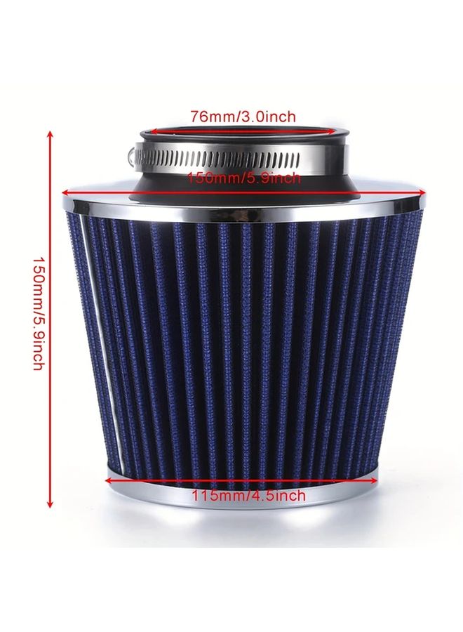 Red 3 Inch 76MM High Flow Universal Air Filter For Racing Engine Cold Intake - Image 2