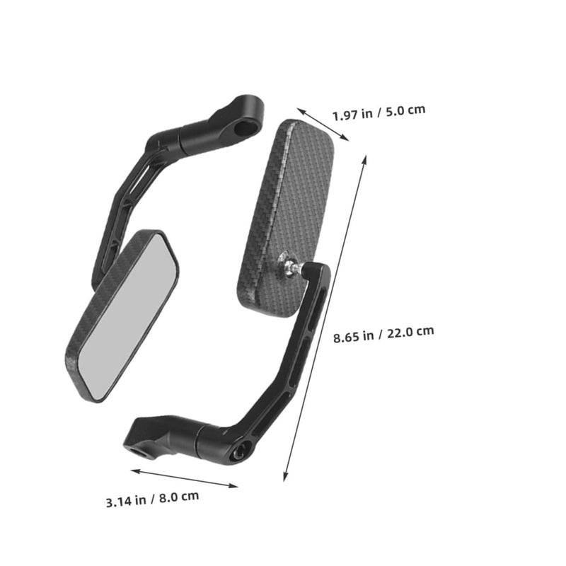 Square Motorcycle Rearview Mirrors Anti Glare Handlebar Side Mirrors Reptile Pattern Modified Scooter Accessories - Image 3