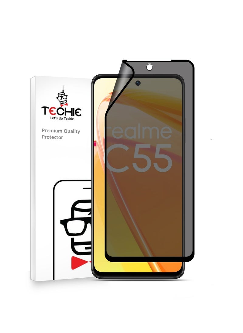 Techie Techie Full Cover Explosion-Proof Matte Ceramic Privacy Film Screen Protector for Realme C55  - Image 1