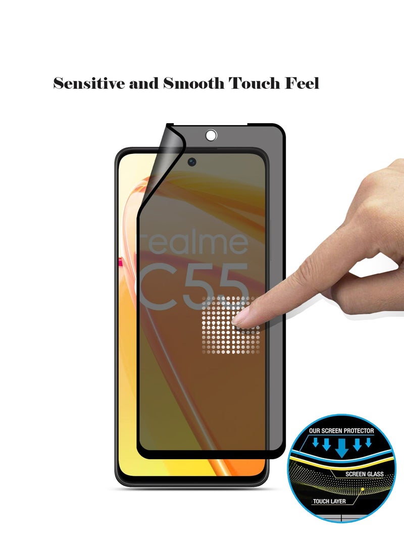 Techie Techie Full Cover Explosion-Proof Matte Ceramic Privacy Film Screen Protector for Realme C55  - Image 5