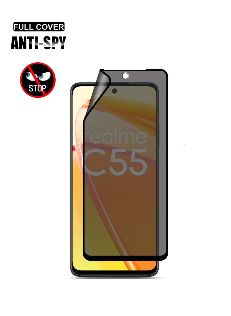Techie Techie Full Cover Explosion-Proof Matte Ceramic Privacy Film Screen Protector for Realme C55  - Image 2