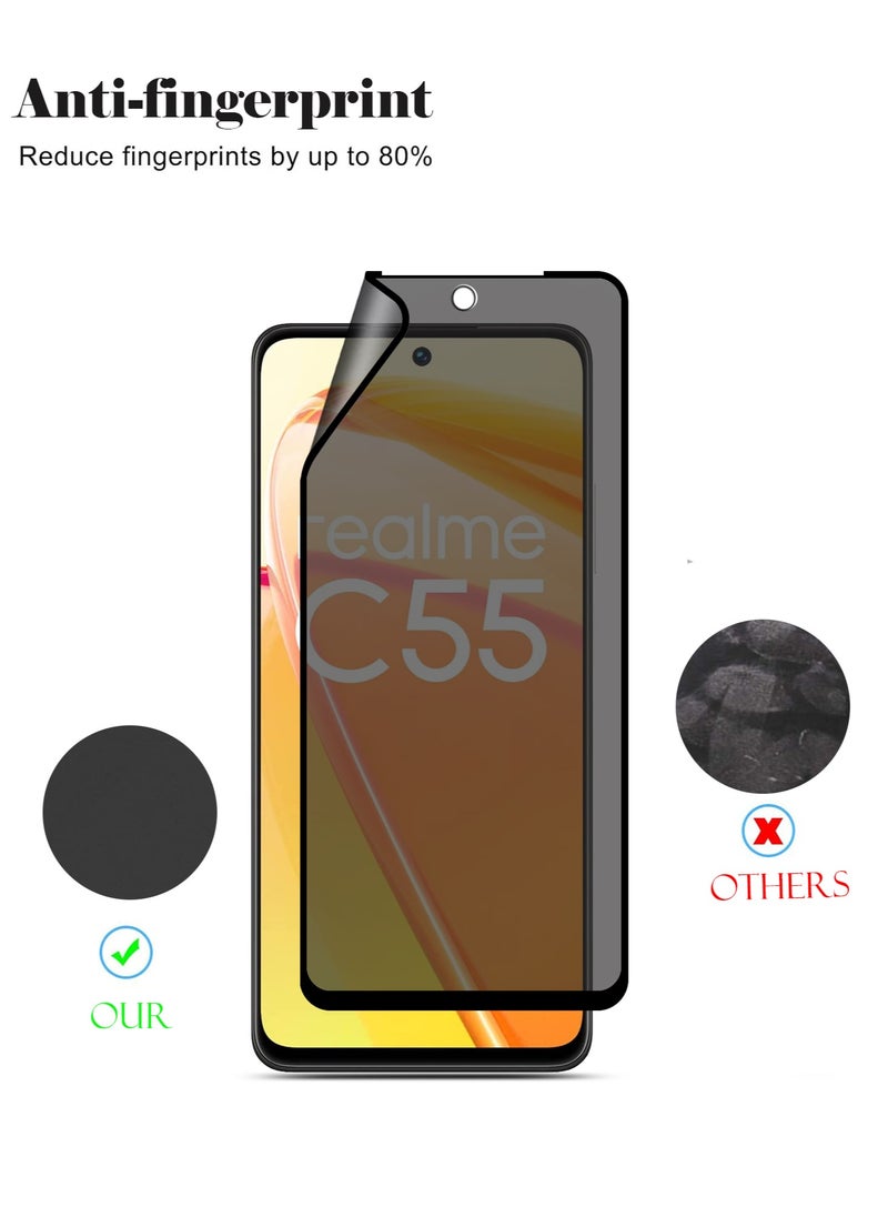 Techie Techie Full Cover Explosion-Proof Matte Ceramic Privacy Film Screen Protector for Realme C55  - Image 3