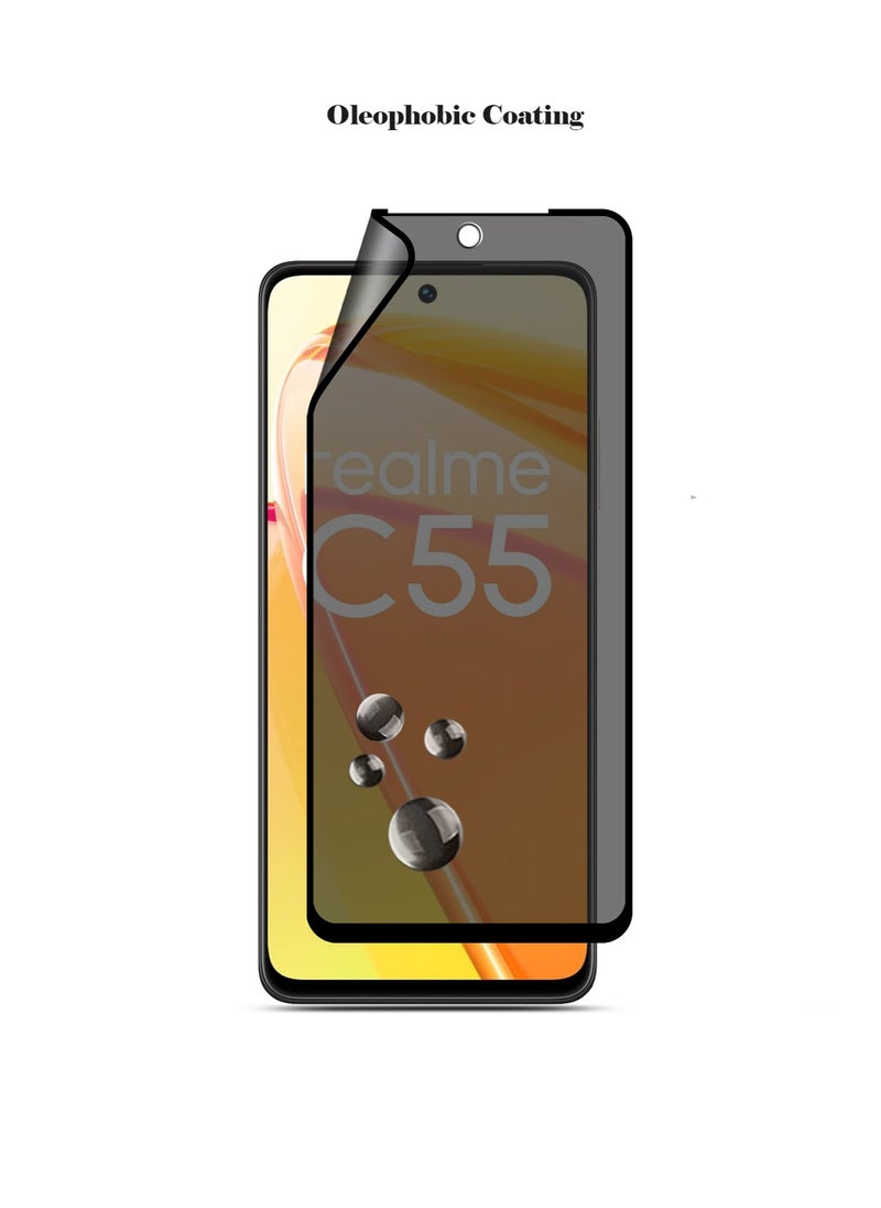 Techie Techie Full Cover Explosion-Proof Matte Ceramic Privacy Film Screen Protector for Realme C55  - Image 4