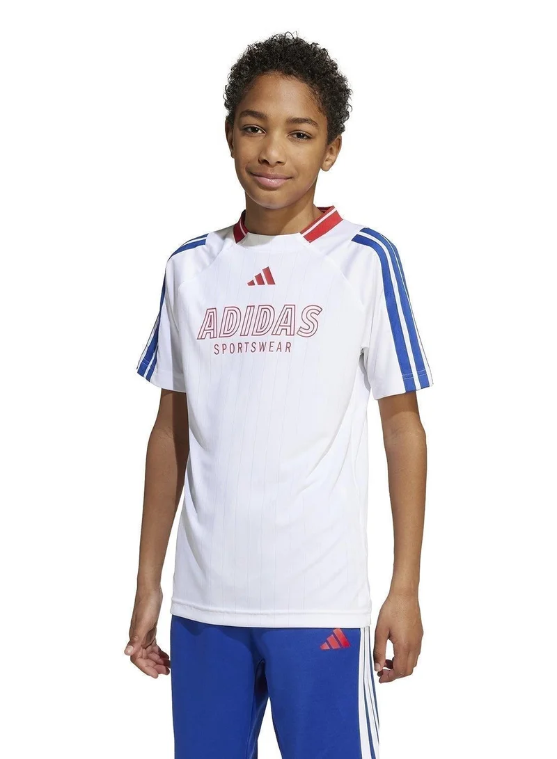 Adidas Adidas J Hot Tee White T-Shirt (Short Sleeve) T-Shirts For Kids