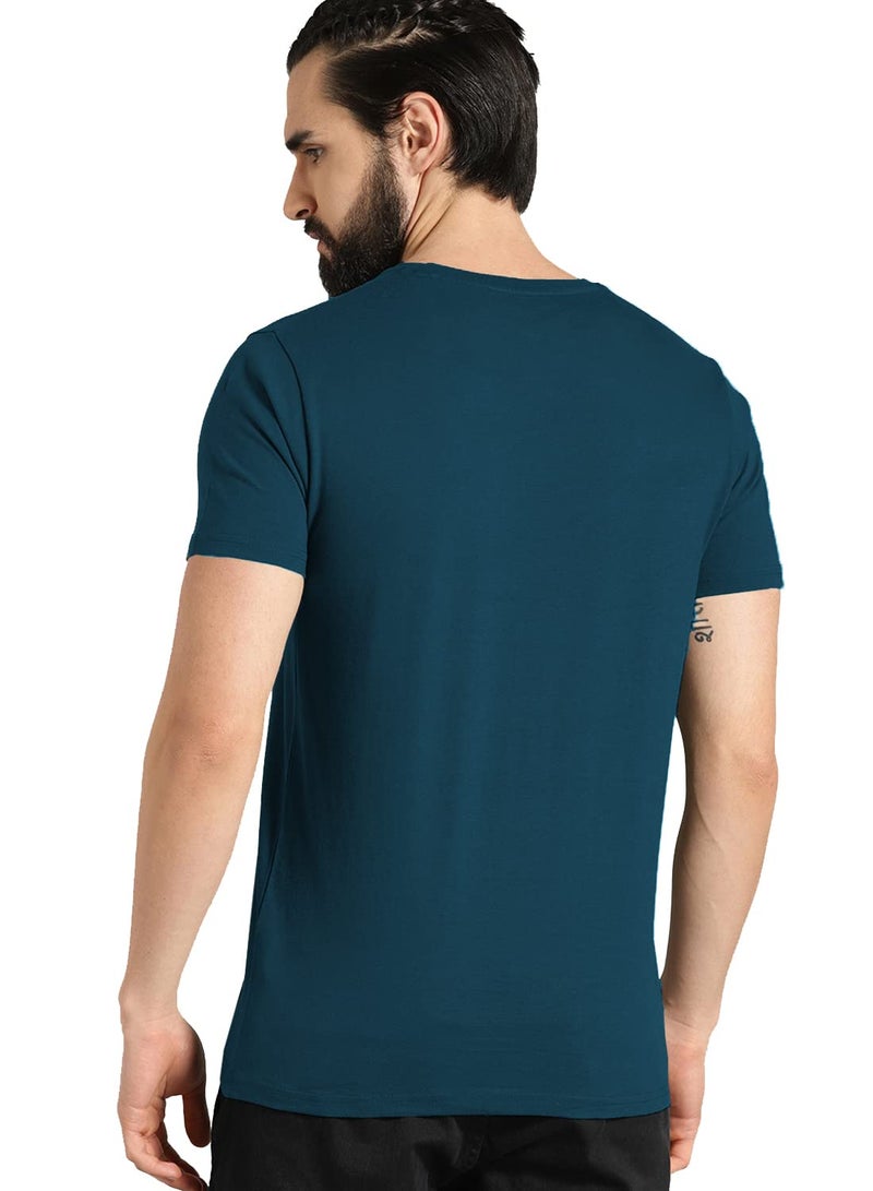 ADRO Die with Memories Not with Dreams Mens Cotton Printed T-Shirt (R21-M-DIE-SB_Teal_2XL) - Image 3