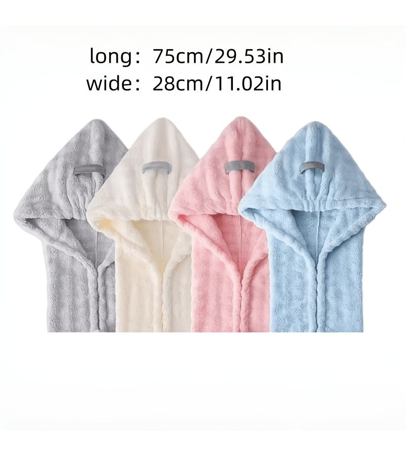 Pink Color Super Absorbent Quick Dry Wide Tailed Large Size Hair Drying Cap Women Bathing Headscarf Towel 1pc - Image 2
