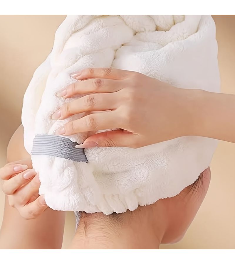 Pink Color Super Absorbent Quick Dry Wide Tailed Large Size Hair Drying Cap Women Bathing Headscarf Towel 1pc - Image 3