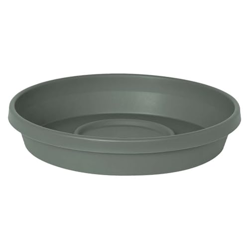 Bloem Terra Resin Saucer Tray: 9.25" Bottom Width - Basil Green - Matte, Durable, Ribbed Bottom, Indoor and Outdoor, Fits 12" Terra Pots - Image 1