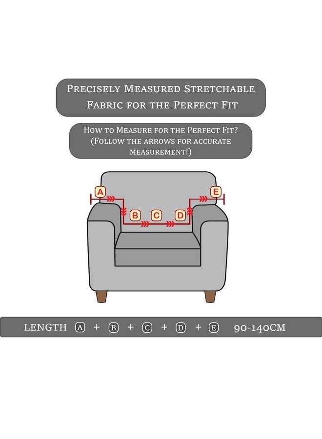 Lukzer 1 Seater Geometric Universal Sofa Cover | 360° Fully Covered Anti-Slip Washable Couch Cover Protecter | 140 GSM Stretch Fit Polyester + Spandex Slipcover (90-140cm/SC-036-01) - Image 2