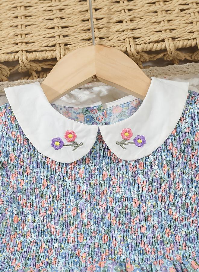 Take Two Girls Blue Floral A-Line Dress - Image 3