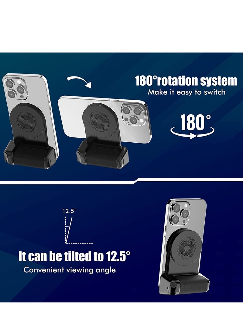 SYOSI - Magnetic Phone Camera Holder Multifunctional Smartphone Camera Shutter Remote Handle Grip 10W Qi Wireless Charging Stand Bluetooth Remote Control for Video Photo Shooting - Image 1