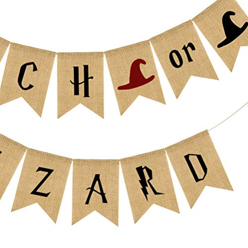 FRECI Halloween Banner Witch OR Wizard Letter Party Banner Burlap Bunting Garland for Halloween Party Decoration Supplies - Image 5