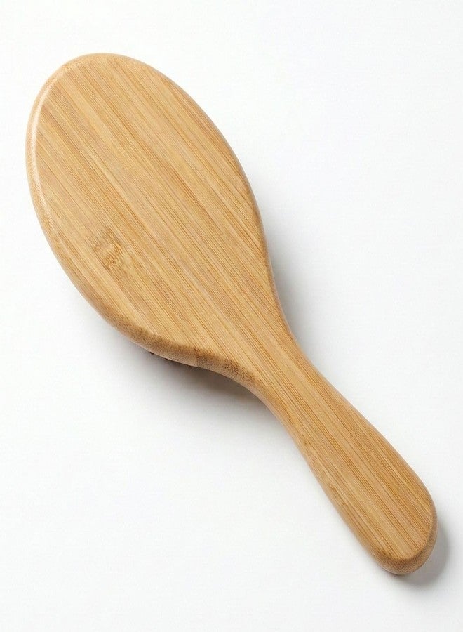 Bamboostan Bamboo Hairbrush, All Hair Types, Natural Bamboo Finish, Paddle Brush, Rounded Bamboo Bristles, Anti-Static, Scalp Massage (Oval) - Image 4