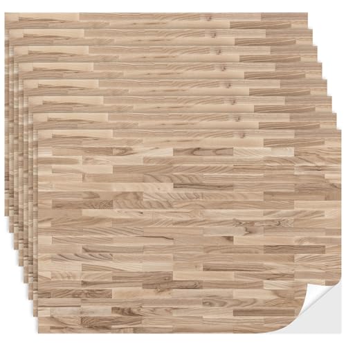 Flutesan 12 Pcs Miniature Dollhouse Wallpaper and Flooring Peel and Stick Mini DIY Self Adhesive Dollhouse Accessories 827 x 1169 Inch Natural Style - Image 1
