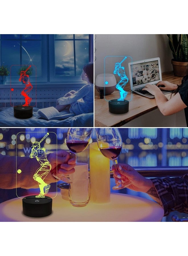 FULLOSUN Baseball 3D Night Light, Sport Gifts Bedside Lamp for Xmas Holiday Birthday Gifts for Kids Baseball Fan with Remote Control 16 Colors Changing + 4 Changing Mode + Dim Function - Image 5