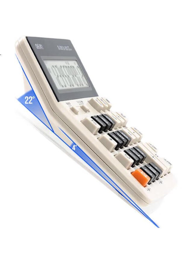 Deli Computer Keyboard Voice Calculator, 12-Digit Large Screen Display Voice Calculator, Financial/Banking Calculator, Student/Office Mental Arithmetic, White 1552 - Image 2