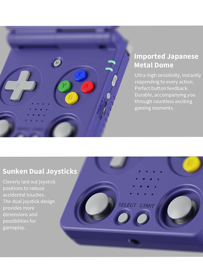 AMPOWN RG34XXSP Retro Handheld Game Console with 2 TF Card 64G&128G, 5000+ Classic Games, 3.4 Inch Ips Screen, Game Searchable, 3300mAh Battery, Portable Pocket Arcade - Image 5