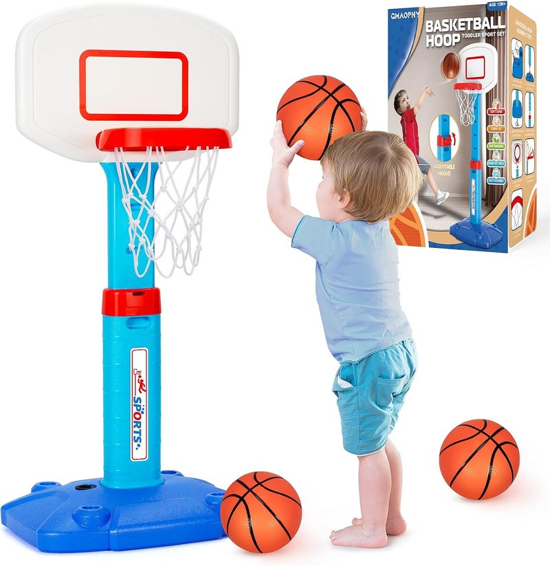 GMAOPHY Toddler Basketball Hoop Indoor for Age 1-3, Adjustable Kids Basketball Hoops, Mini Basketball Hoop with 3 Balls for Outdoor Poolside, Birthday Christmas Sport Toys Gift for Baby Boys Girls Age 1 2 3 4 - Image 1
