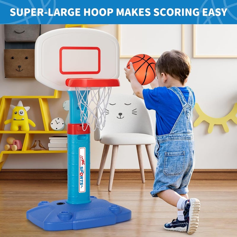 GMAOPHY Toddler Basketball Hoop Indoor for Age 1-3, Adjustable Kids Basketball Hoops, Mini Basketball Hoop with 3 Balls for Outdoor Poolside, Birthday Christmas Sport Toys Gift for Baby Boys Girls Age 1 2 3 4 - Image 4