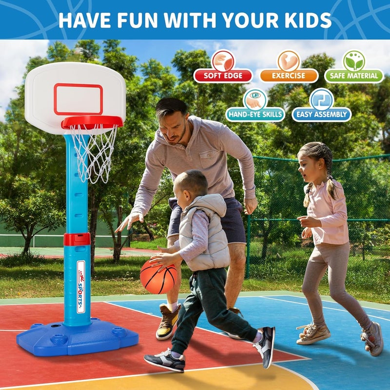 GMAOPHY Toddler Basketball Hoop Indoor for Age 1-3, Adjustable Kids Basketball Hoops, Mini Basketball Hoop with 3 Balls for Outdoor Poolside, Birthday Christmas Sport Toys Gift for Baby Boys Girls Age 1 2 3 4 - Image 5