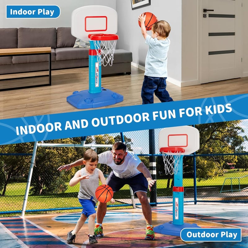 GMAOPHY Toddler Basketball Hoop Indoor for Age 1-3, Adjustable Kids Basketball Hoops, Mini Basketball Hoop with 3 Balls for Outdoor Poolside, Birthday Christmas Sport Toys Gift for Baby Boys Girls Age 1 2 3 4 - Image 3