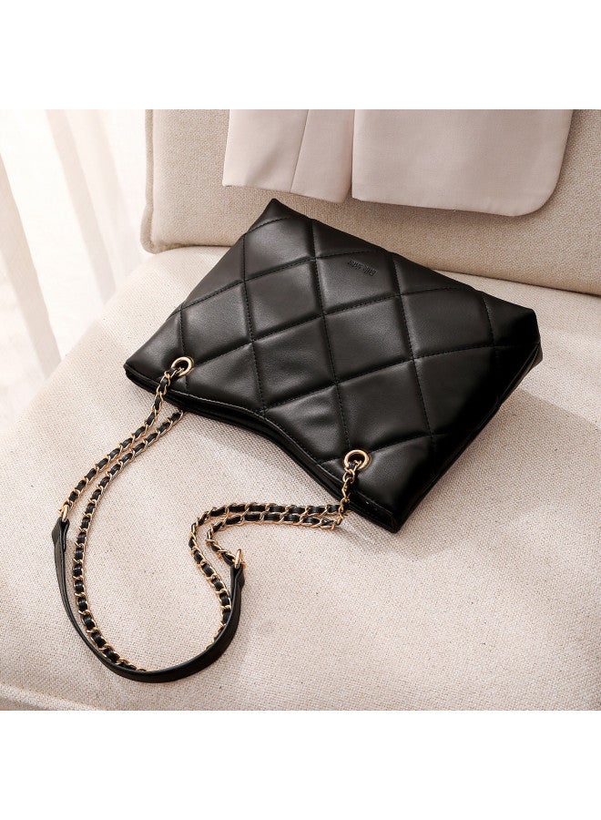 Josiny Women's Bag, Fashionable And Versatile Chain Quilted Tote Bag, Underarm Bag, Crossbody Bag, Women's Handbag - Image 4