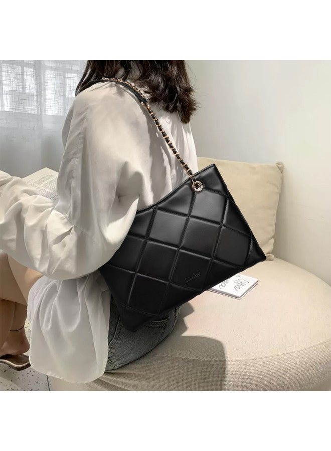 Josiny Women's Bag, Fashionable And Versatile Chain Quilted Tote Bag, Underarm Bag, Crossbody Bag, Women's Handbag - Image 2