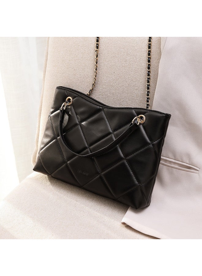 Josiny Women's Bag, Fashionable And Versatile Chain Quilted Tote Bag, Underarm Bag, Crossbody Bag, Women's Handbag - Image 3
