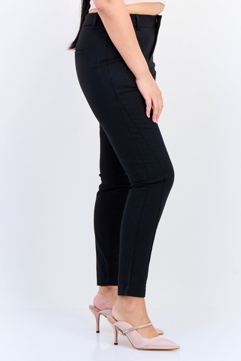 VERO MODA Women Regular Fit Solid 32 Inseam Straight Leg Pants, Black - Image 2