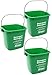 Noble Products Small Green Detergent Bucket 3 Quart Cleaning Pail Set of 3 Square Containers - Image 1
