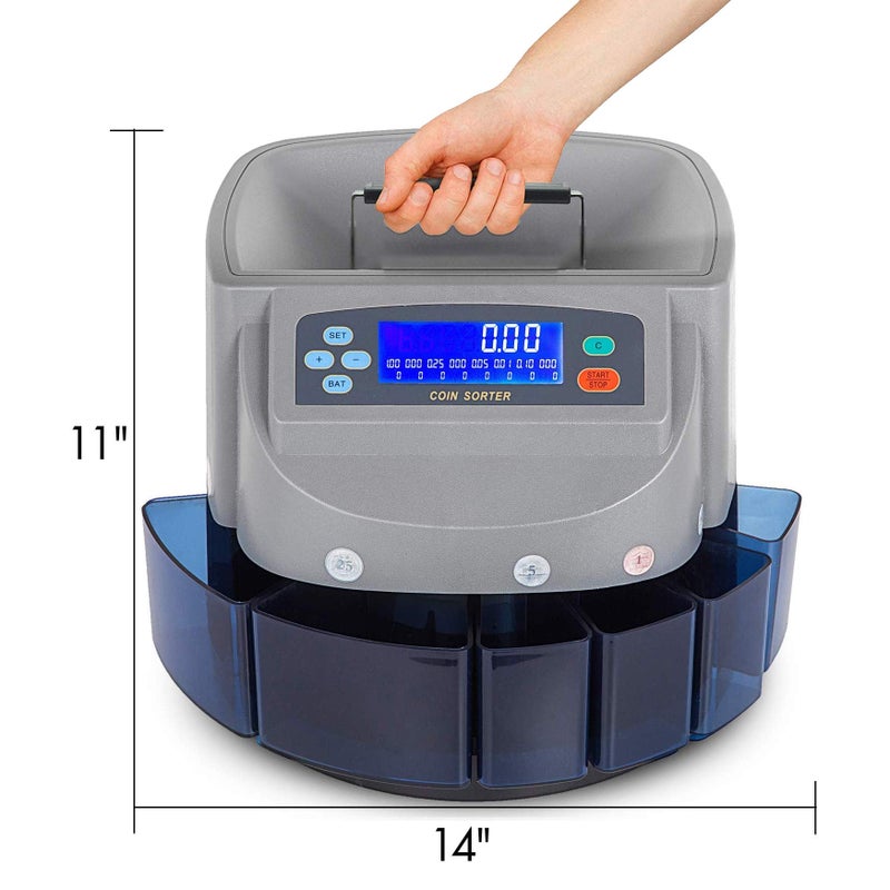 EX ELECTRONIX EXPRESS Electronic USD Coin Sorter and Counter with LCD Display, Sorts 270 Coins Per Minute into Coin Wrappers or Bins, Coin Wrapper Tubes Included by EX ELECTRONIX EXPRESS - Image 2