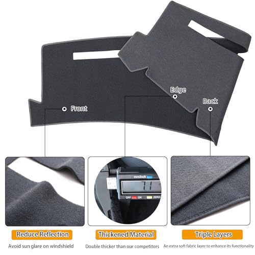 BLIBLIUNIT Dashboard Cover for Chevrolet Silverado 1500 2500 3500 1999-2006 Avalanche Chevy Tahoe Suburban GMC Sierra Yukon Dash Cover Mat(Premium Carpet, Gray) - Image 4