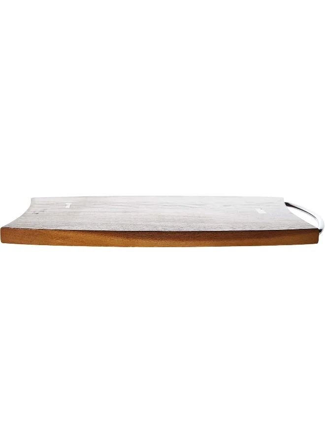 BILLI Cutting board with metal handle aca-15dc, brown, wooden/metal