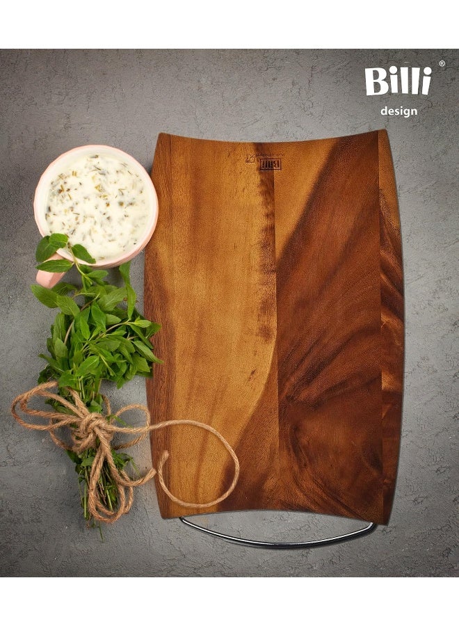 BILLI Cutting board with metal handle aca-15dc, brown, wooden/metal  - Image 3