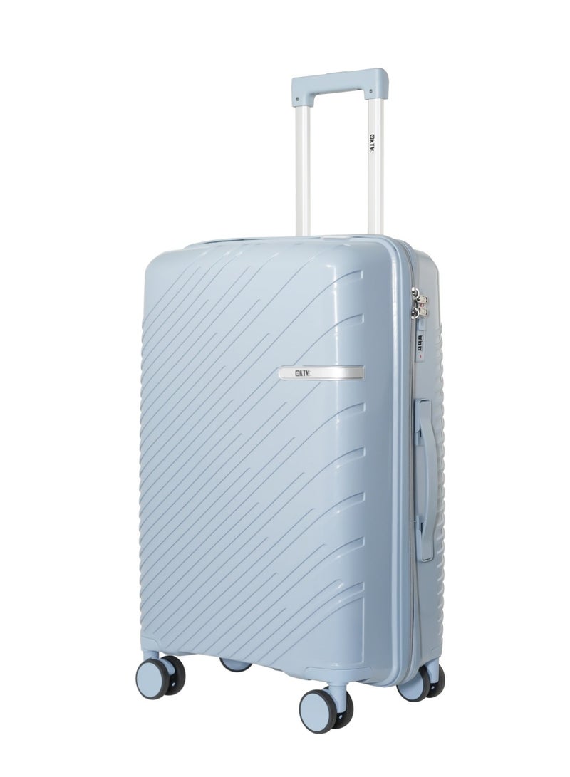 KTMC 3-Piece Polypropylene Luggage Set (20″/24″/28″) Carry-On & Checked Suitcases,  Light Blue, H-8882 - Image 4