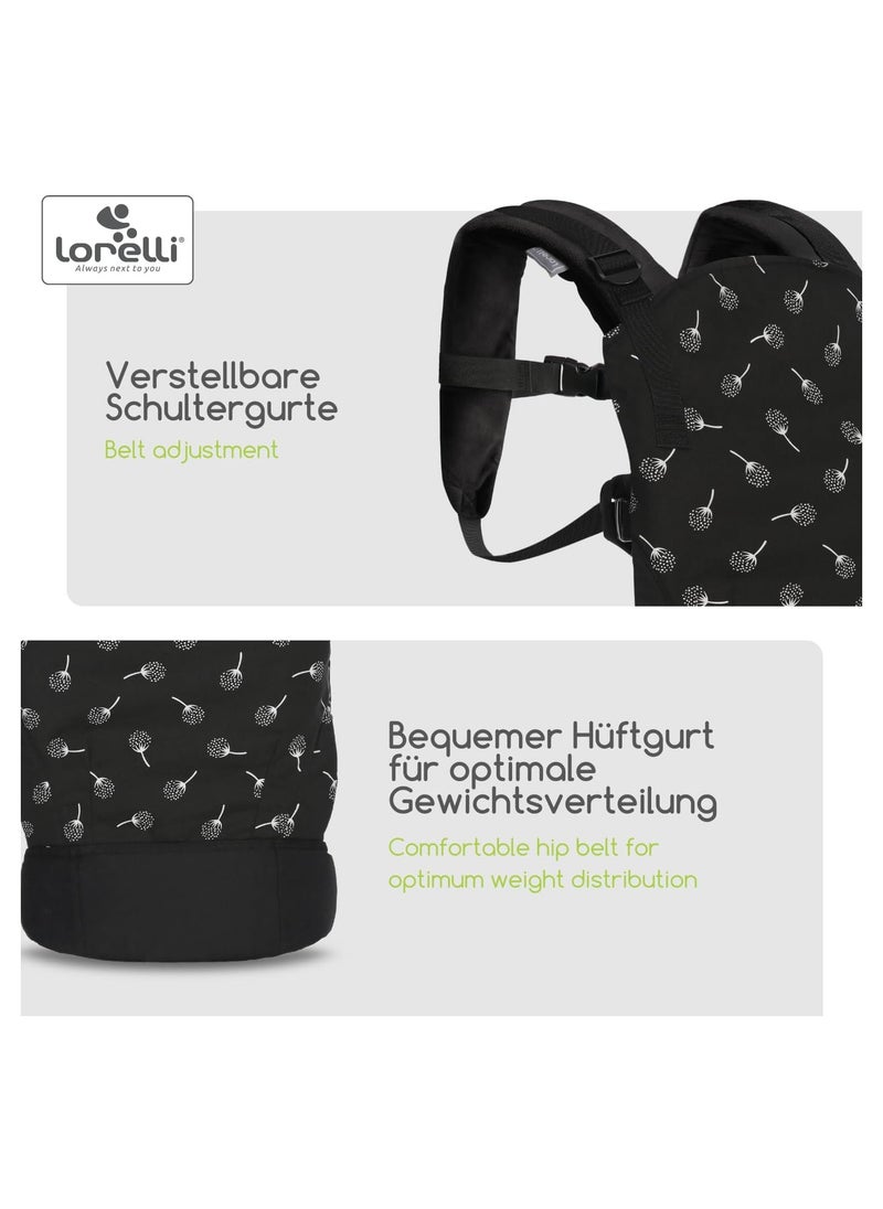 lorelli - Lorelli Baby Carrier Wally with Head Support from 3 Months, Ergonomic Design, Lightweight, 100% Cotton, Ultra Soft, Adjustable Straps, Easy to Wear, Forward Facing, Face to Face, Black - Image 1