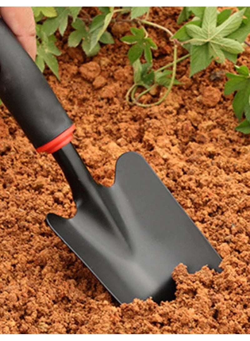 vsell24 3 عبوات من الألومنيوم شديد التحمل والحديد المقاوم للصدأ المطلي باللون الأسود ومجارف يدوية للحدائق ومغرفة التربة للمزارع الداخلية والخارجية - Image 2